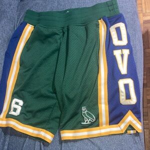 OVO Athletic Shorts in Green and Blue